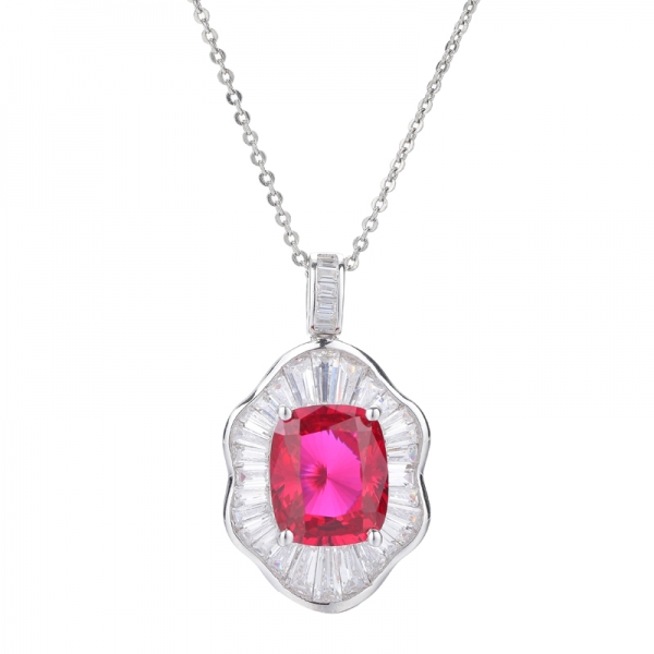 Fancy Pendant With Champagne and White Cubic Zirconia Rhodium Plating Over Sterling Silver 