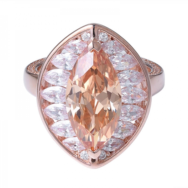 Rose Gold Plated Champagne ring America Ladies Jewelry Champagne Diamond Ring 