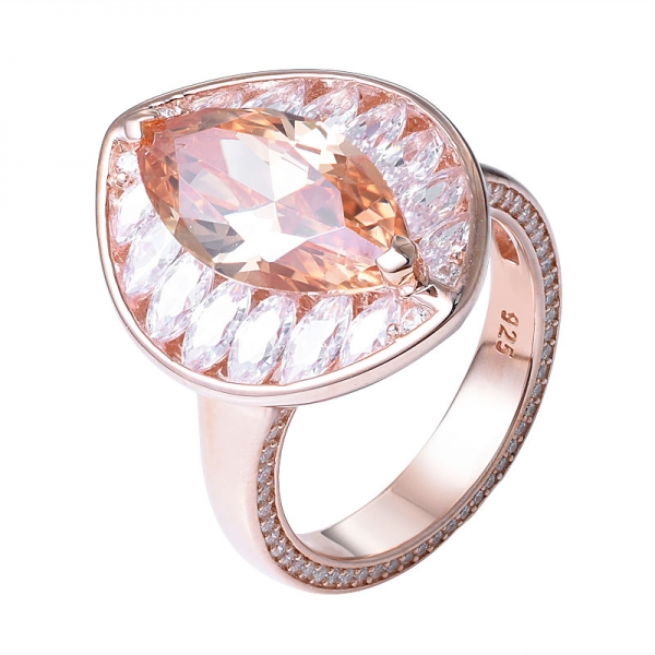 Rose Gold Plated Champagne ring America Ladies Jewelry Champagne Diamond Ring 