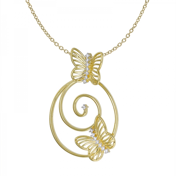 Women's butterfly necklace Acrylic Butterfly Sweet Drop pendant 