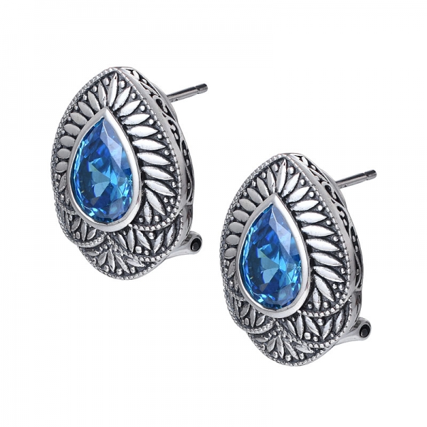 Neon apatite Black Artisan over sterling silver hoop earrings 