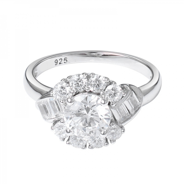 Round Perfect Cut 1Ct CZ Cubic Zirconia Rhodium Over 925 Sterling Silver wedding band ring 
