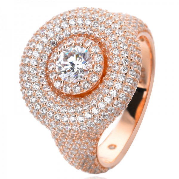 White Cubic zirconia rose gold over sterling silver anniversary rings 