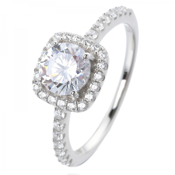 1.0 carat round white cubic zirconia Rhodium over sterling silver diamond ring designs 