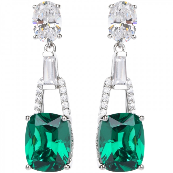 925 Sterling Silver Long Drop Dangle Elegant Created Ruby Gemstone Wedding Bridal Chandelier Earrings 