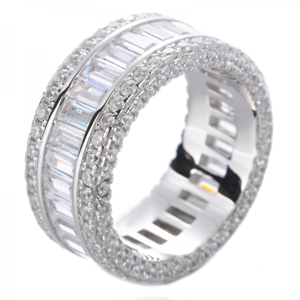 Multicolor Band Baguette Gemstone Rings 925 Sterling Multicolor Ring 