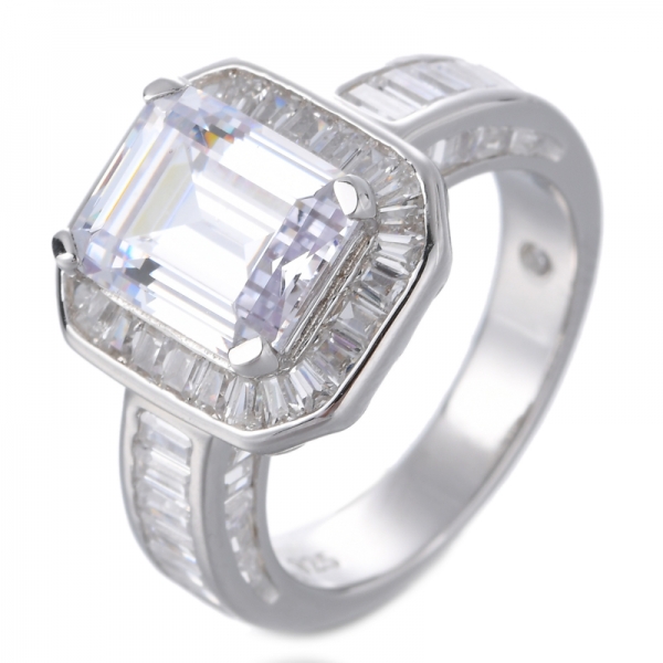18K Gold Plated Emerald Cut Yellow Cubic Zirconia Cocktail Engagement Wedding Anniversary Rings 