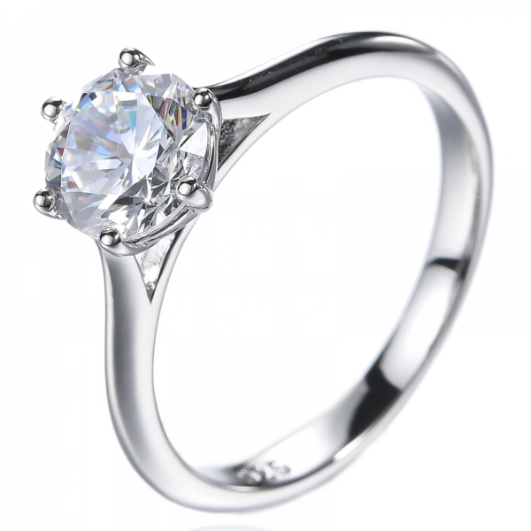 1.2CT 925 Sterling Round Cut Solitaire Cubic Zirconia CZ Wedding Ring 