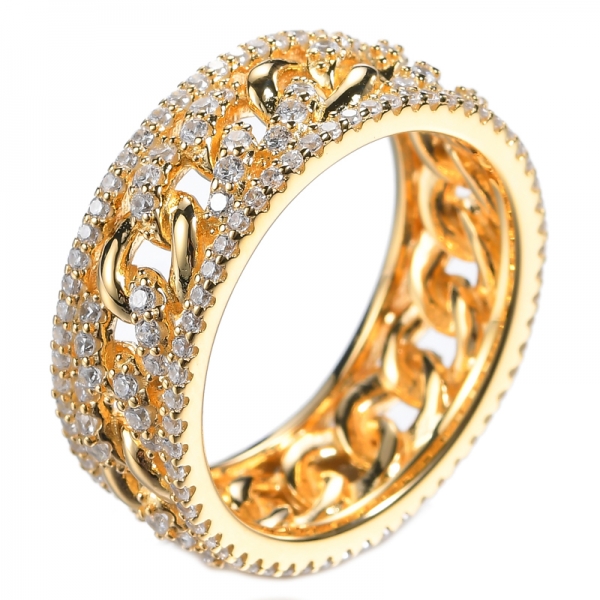 Barzel 18k White Gold Cubic Zirconia Sterling 925 Silver Eternity Band Ring 