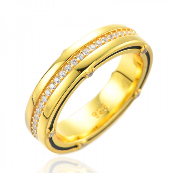 18K Gold Plated Rings Cubic Zirconia Eternity Band Ring 