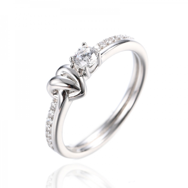 925 Sterling Silver Diamond Accent Heart Ring 