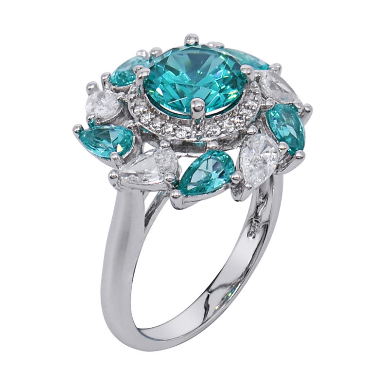 silver paraiba 925 ring