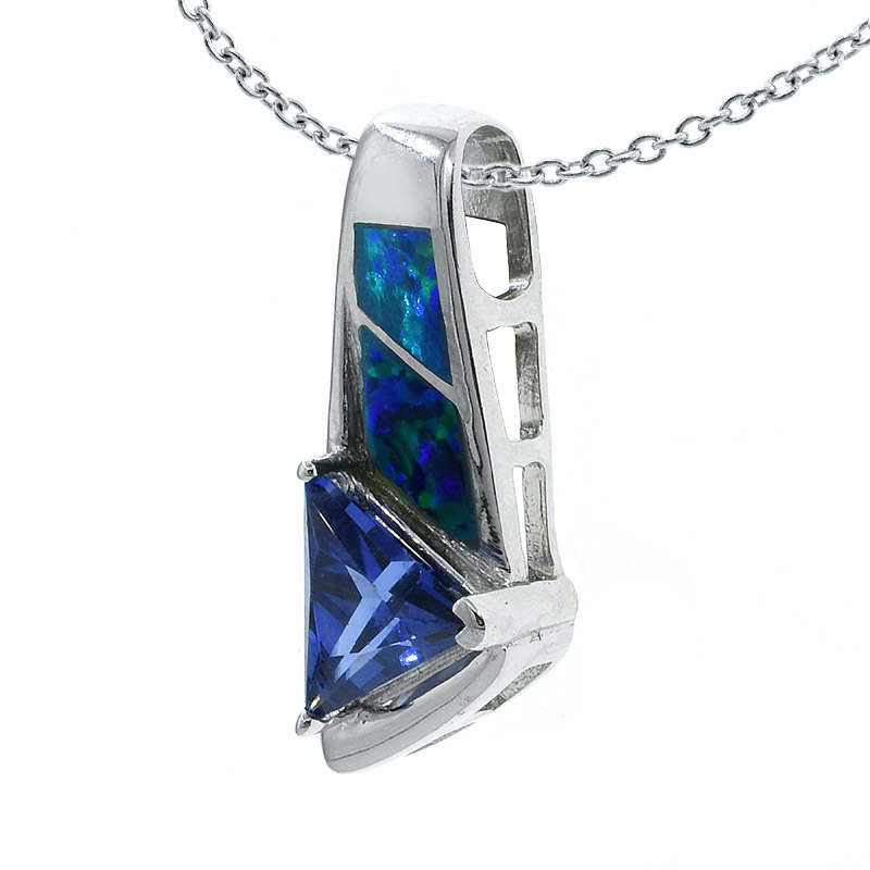 silver opal pendant