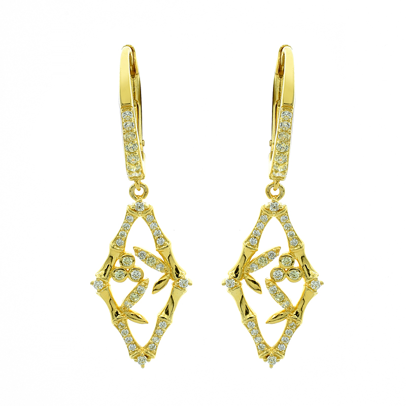 gold plated bamboo earrings