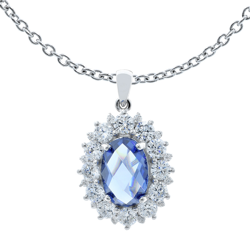 sterling tanzanite cz pendant