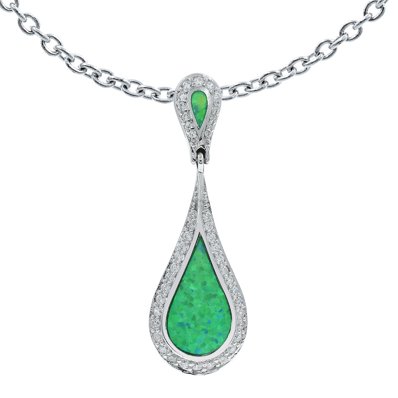 green opal pendant