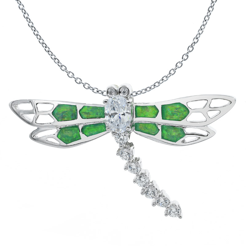 silver dragonfly pendant