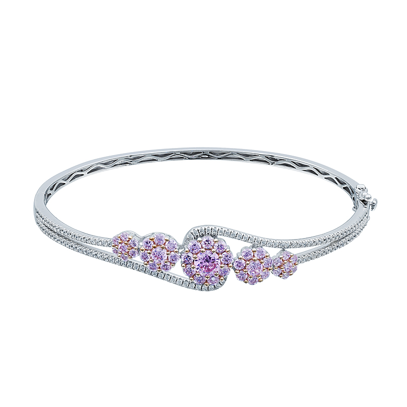 floral silver bangle