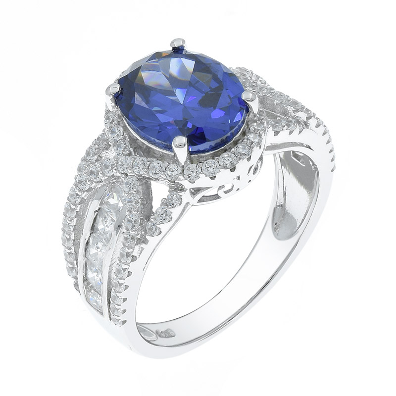 lavish tanzanite CZ ring for women