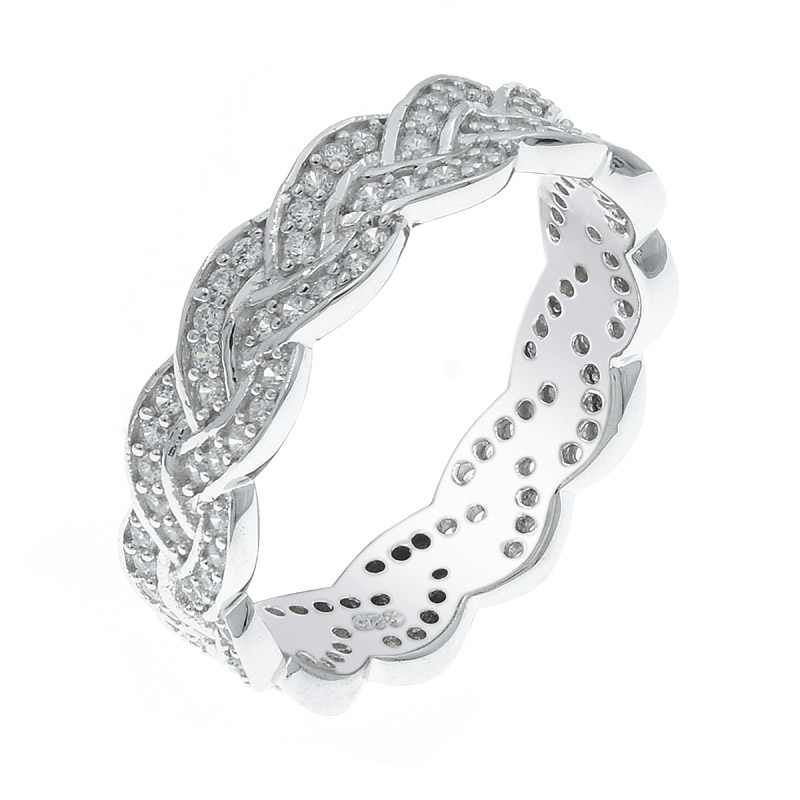 fancy twist silver ring for ladies