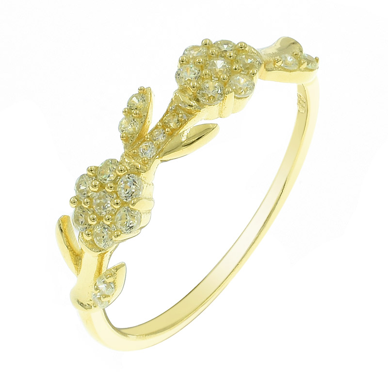 gold plated garland silver ring