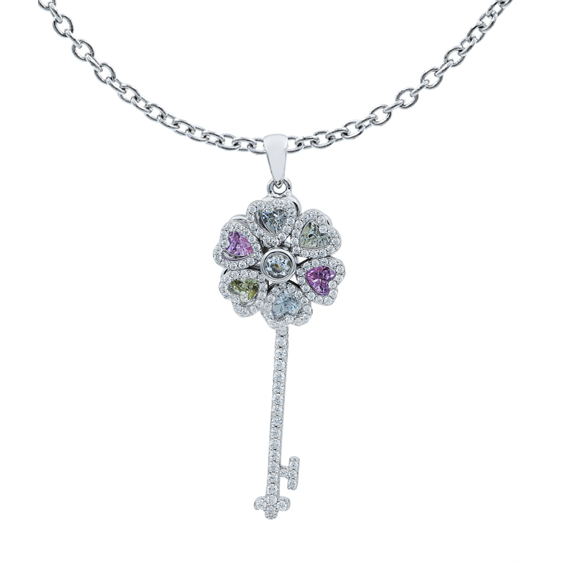 925 key pendant for ladies