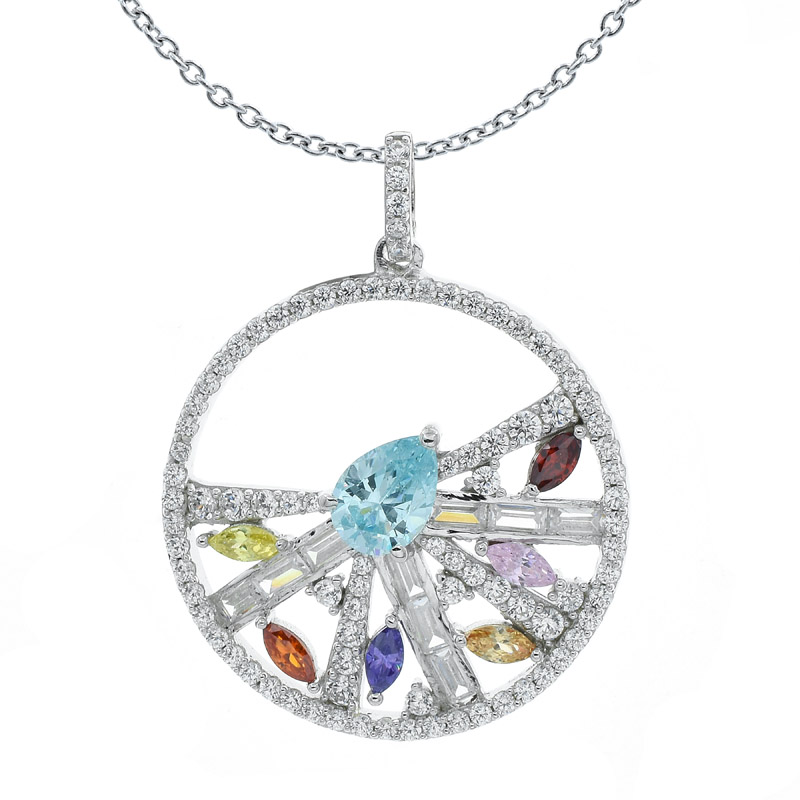 Women Fashionable Multicolor Circle Pendant