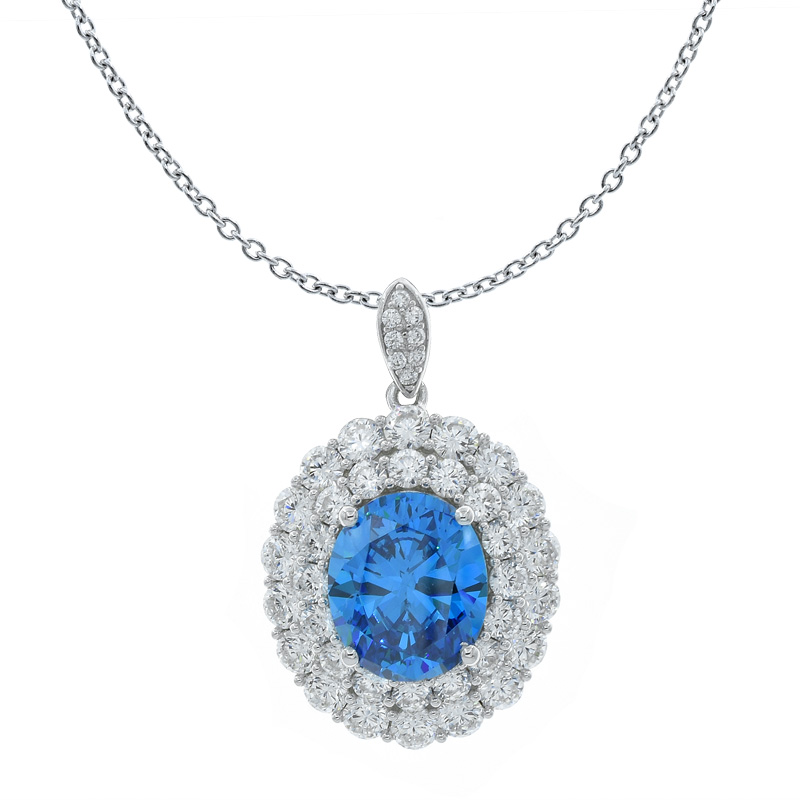 ladies pendant with Neon Apatite CZ