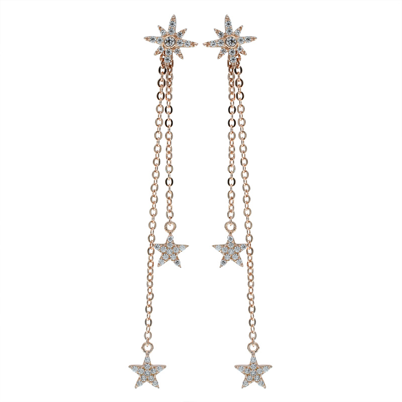 Ladies Winsome Star Dangling Earrings