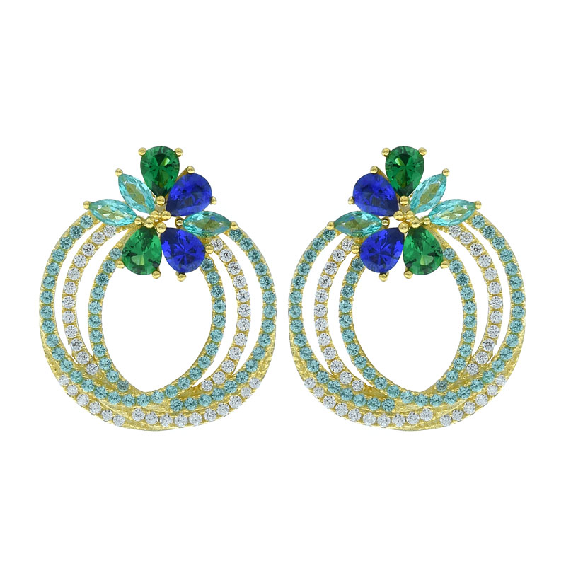 Women Stylish Multi Circle Earrings