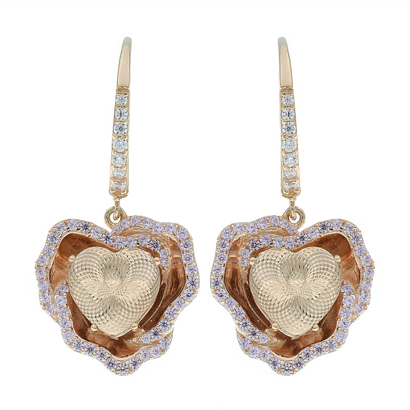 Lavish Rose Gold Plated Floral 925 Earrings