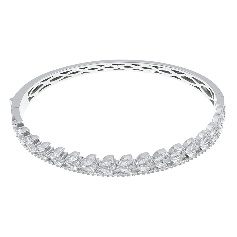 Women Classic White CZ Bangle