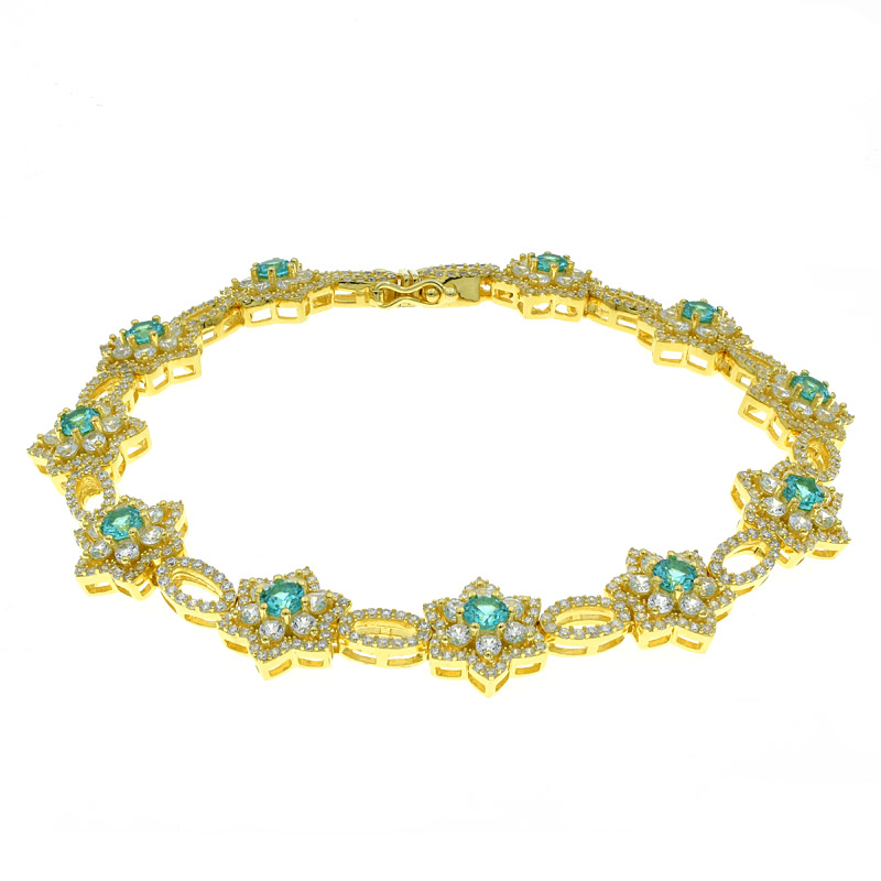 Wonderful Paraiba Floral Bracelet For Women