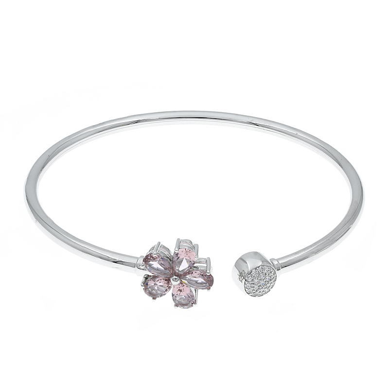 Women Morganite Nano Open Bangle