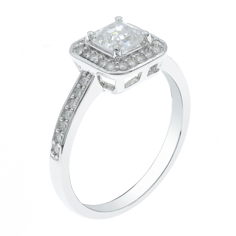 Women Halo Square CZ Ring