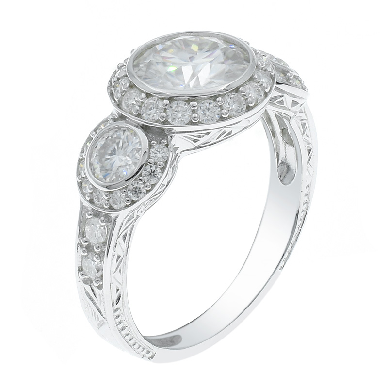 Women Charming Three Stone White CZ Ring