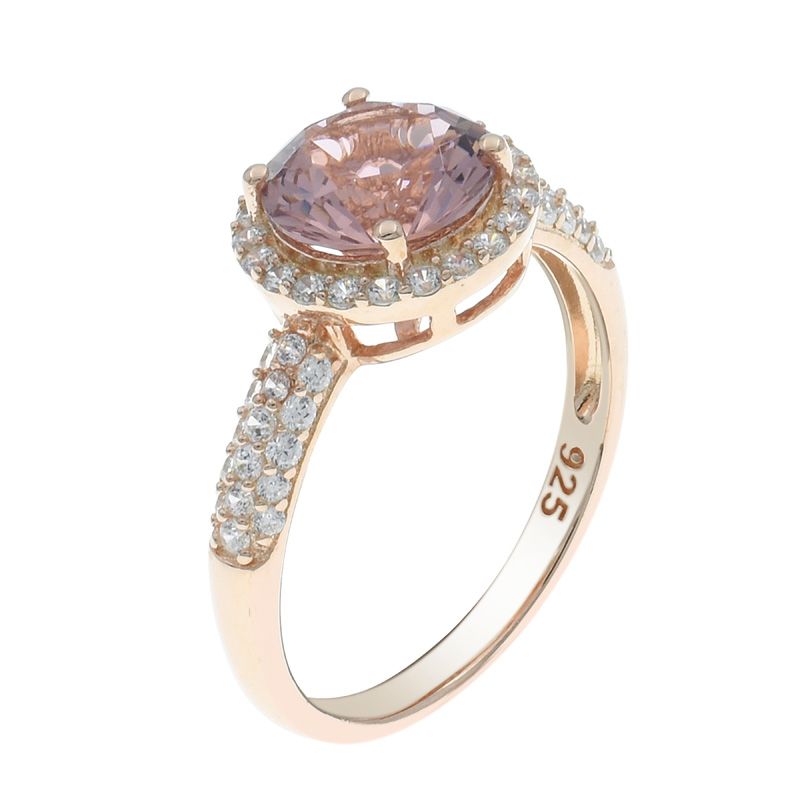 Women Halo Morganite Nano Ring