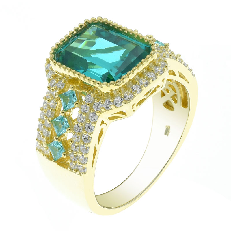 Women Striking Emerald Cut Paraiba Ring