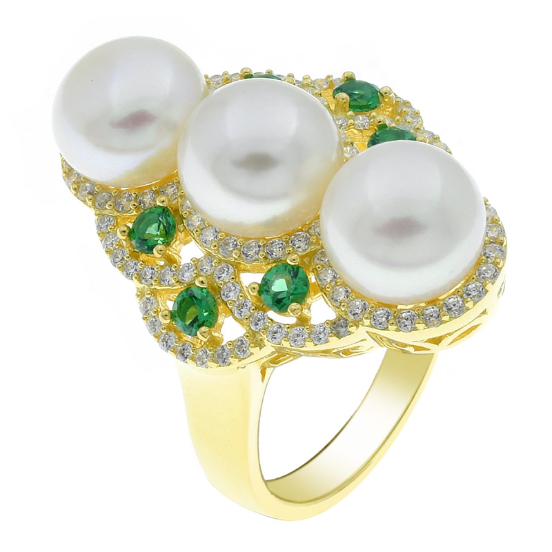Women Three Pearl Ring