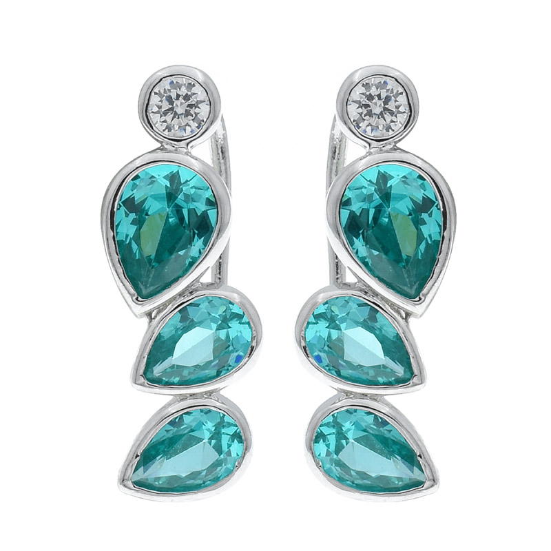 Wholesale Paraiba Leaf Earrings For Ladies