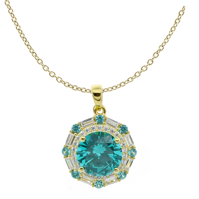 925 Pendant Jewelry With Paraiba YAG