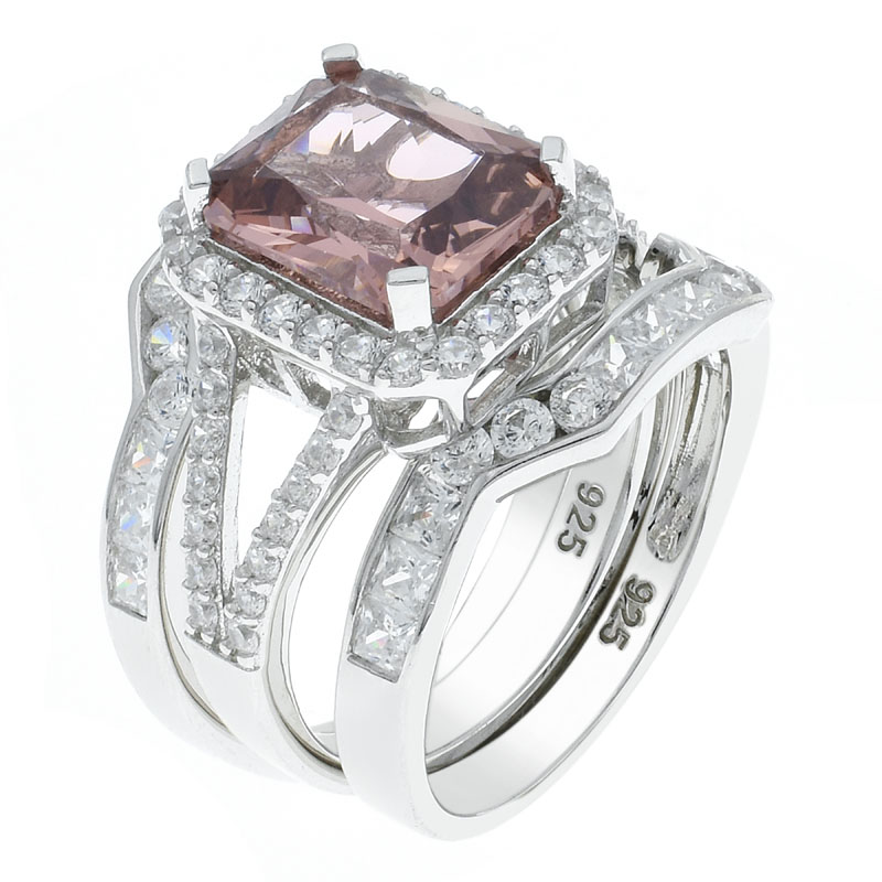 Women Morganite Nano Ring Set 