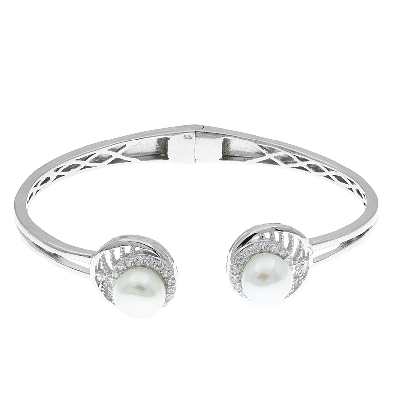 Women Pearl Open Bangle