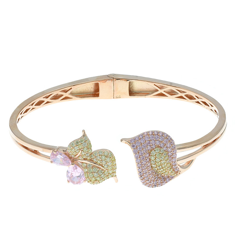 Women Leaf Tips Open Bangle