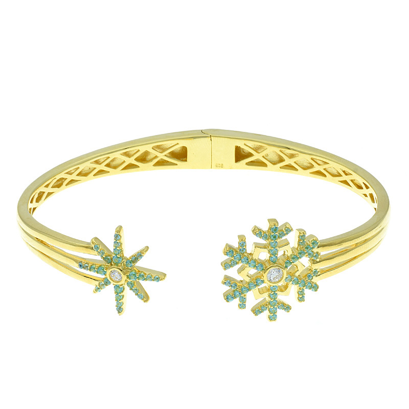 Snowflake Open Bangle For Ladies