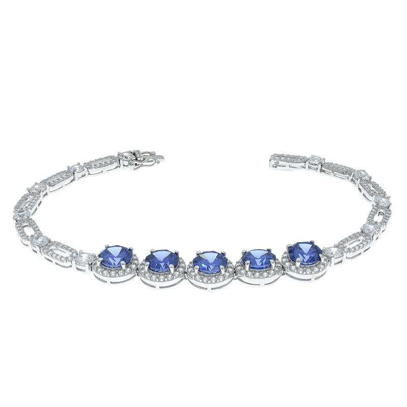 Wholesale Women Tanzanite CZ Bracelet