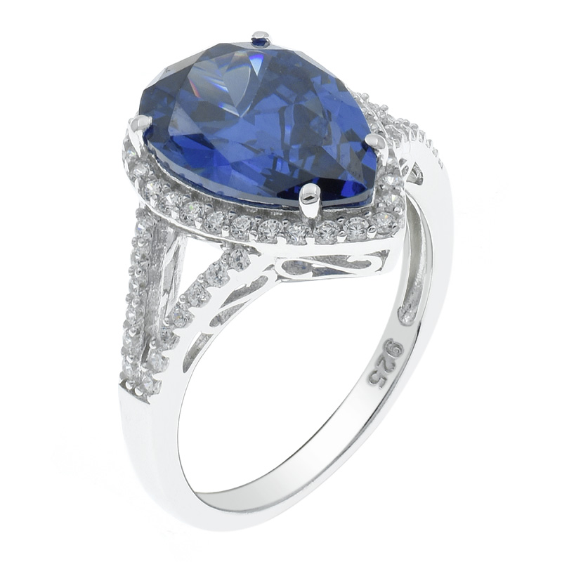 Pear Shape Tanzanite CZ Jewerly 925 Ring