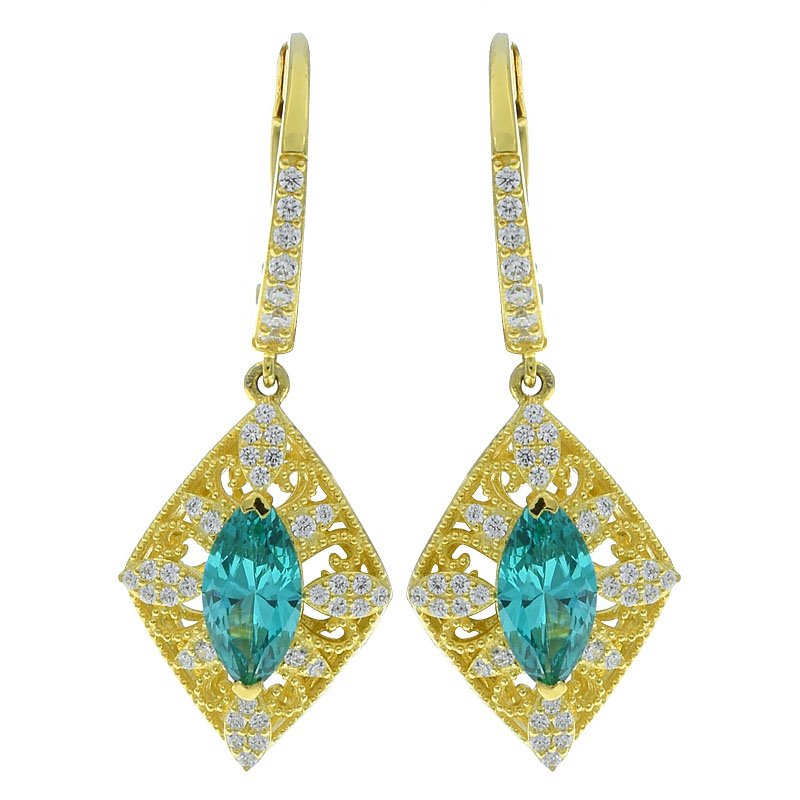 Paraiba Filigree Earrings For Women