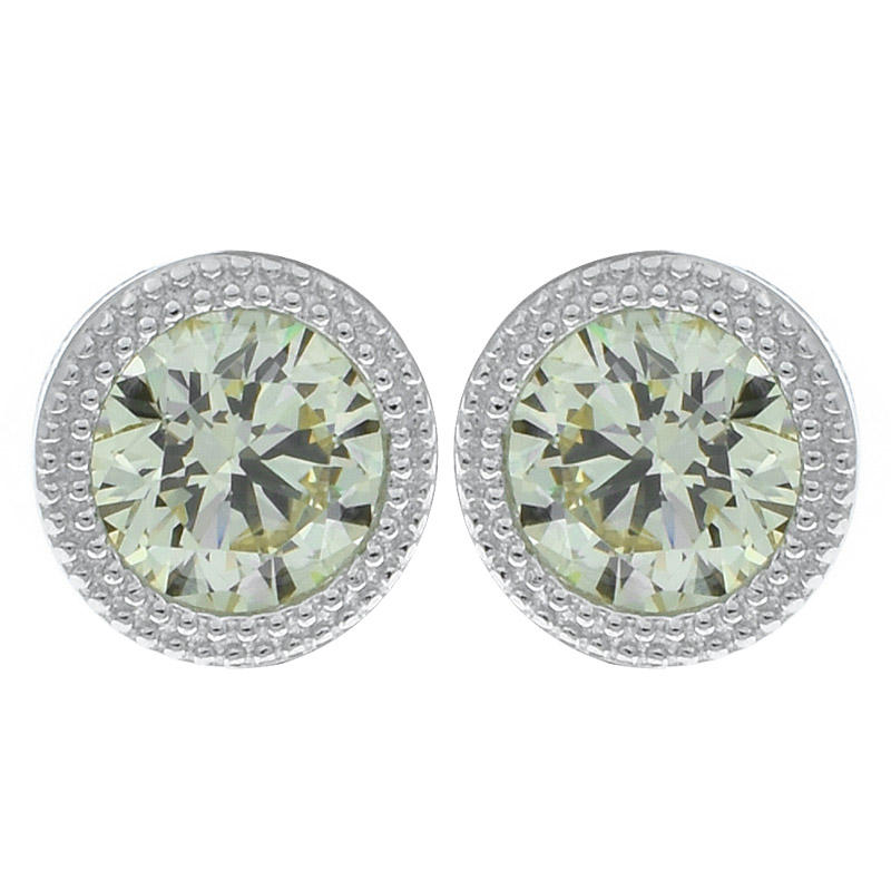 China Women Diamond Yellow CZ Earrings