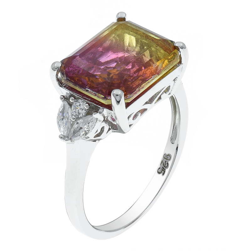 Women Princess Cut Ametrine Ring 